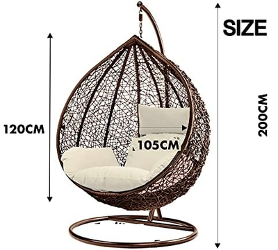 Double Swing Egg Chair with Cushions for Indoor & Outdoor Relaxation