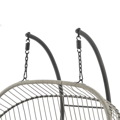 Double Hanging Egg Chair with Grey Cushions – Stylish Indoor & Outdoor Hammock Swing
