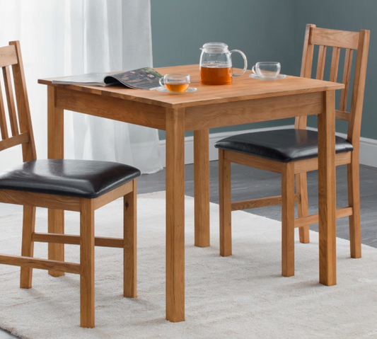 Square Compact Dining Table Rich Oiled Finish for Small Kitchen Diners