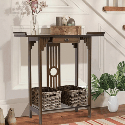 Rustic Farmhouse Console Table with K-Frame – 140cm Entryway