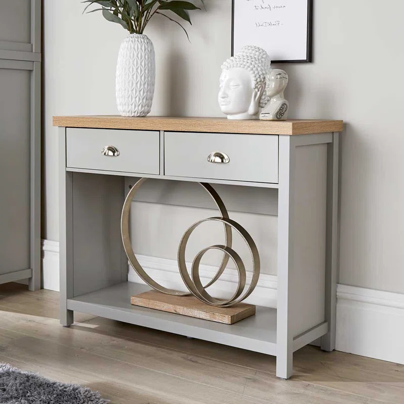 Modern Two-Tone Hallway Console Table with Drawers