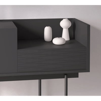 Minimalist Console Table with Drawer and Cabinet – Modern Design, High-Quality Melamine and Metal Construction