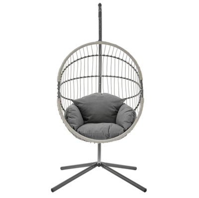 Hanging Egg Chair with Stand and Weatherproof Cushions – Indoor and Outdoor Use