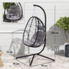 Outdoor Egg Swing Chair with Cushion and Folding Basket