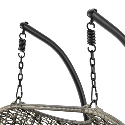 Double Hanging Egg Chair with Grey Cushions – Indoor & Outdoor Rattan Swing