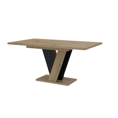 Modern Rectangular Extendable Pedestal Dining Table – High Gloss Finish