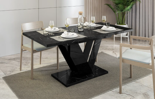 Dining Table with Storage Compartments – Modern Industrial Extendable Design