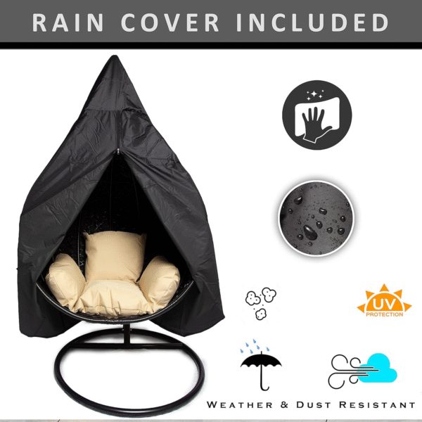Luxury Double Hanging Egg Chair with Cushions & Rain Cover - Image 2