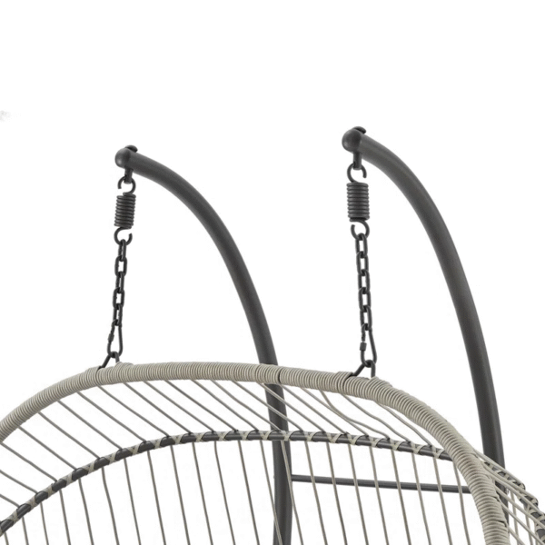 Double Hanging Egg Chair with Grey Cushions – Stylish Indoor & Outdoor Hammock Swing - Image 4