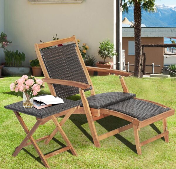 Foldable Acacia Wood Patio Chair