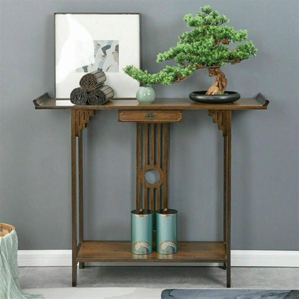 Rustic Farmhouse Console Table with K-Frame – 140cm Entryway - Image 2