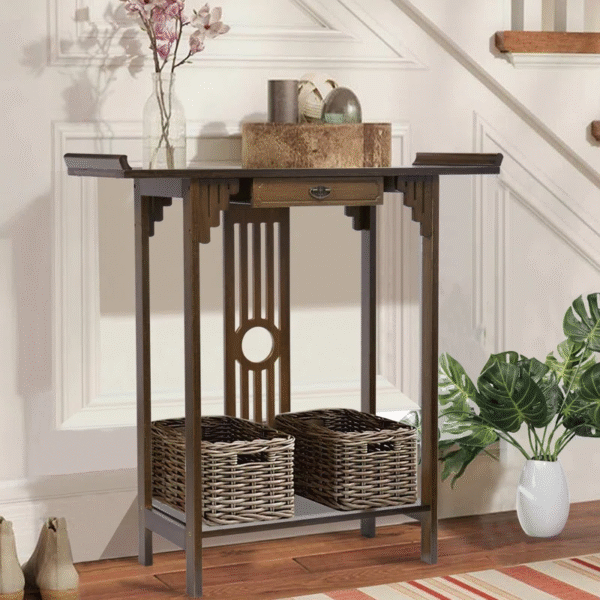 Rustic Farmhouse Console Table with K-Frame – 140cm Entryway - Image 3