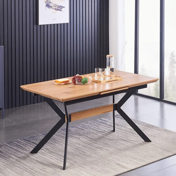 Extendable Oak Dining Table with Self-Storing Leaf - Image 2