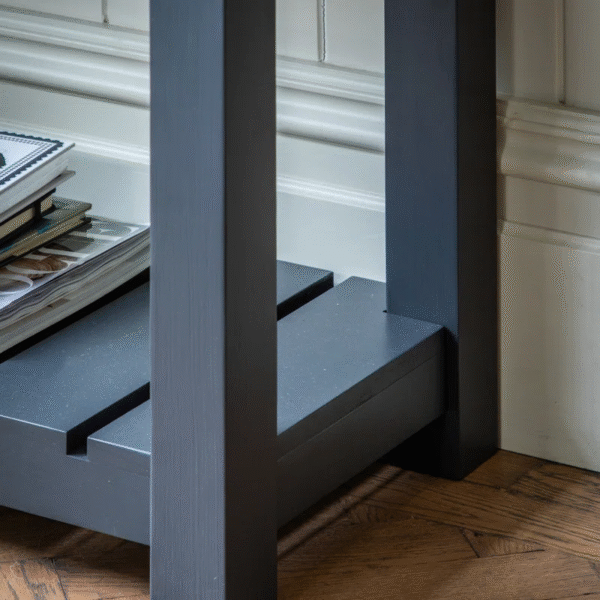 Modern Rustic Console Table with 2 Drawers and Shelf - Hand-Painted Oak Finish - Image 2
