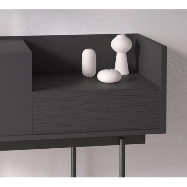 Minimalist Console Table with Drawer and Cabinet – Modern Design, High-Quality Melamine and Metal Construction - Image 3