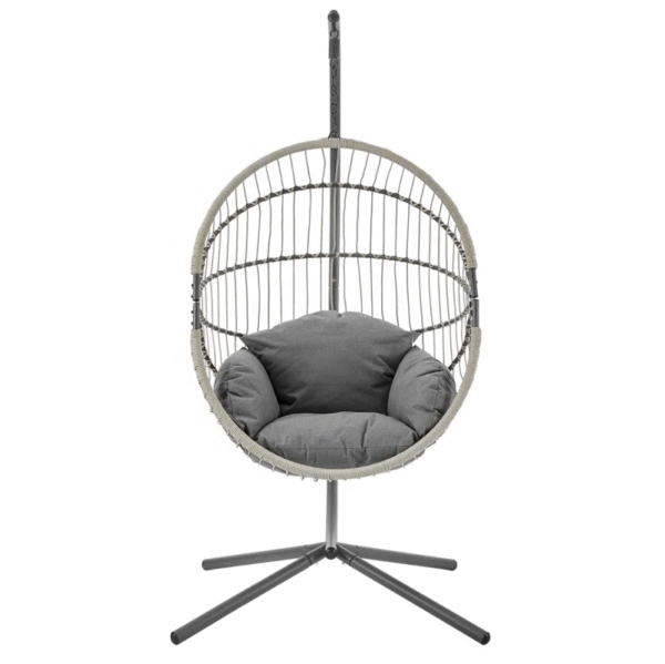 Hanging Egg Chair with Stand and Weatherproof Cushions – Indoor and Outdoor Use - Image 2