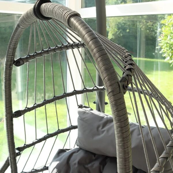 Relaxer Hanging Pod Egg Chair with Stand and Cushion - Image 3