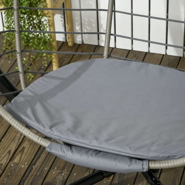 Hanging Egg Chair with Stand, Cushion, and Cup Holder - Indoor & Outdoor - Image 5