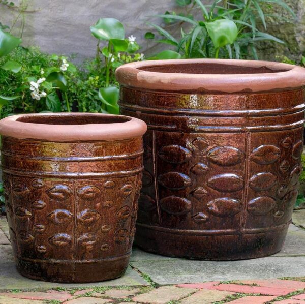 Rustic Ceramic Planter Set (3-Piece)