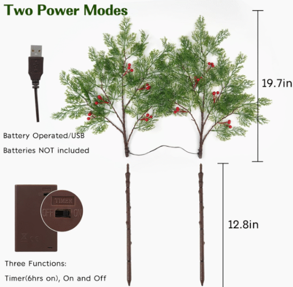 Lighted Branches tree for Vases – Artificial Pine Branches - Image 3