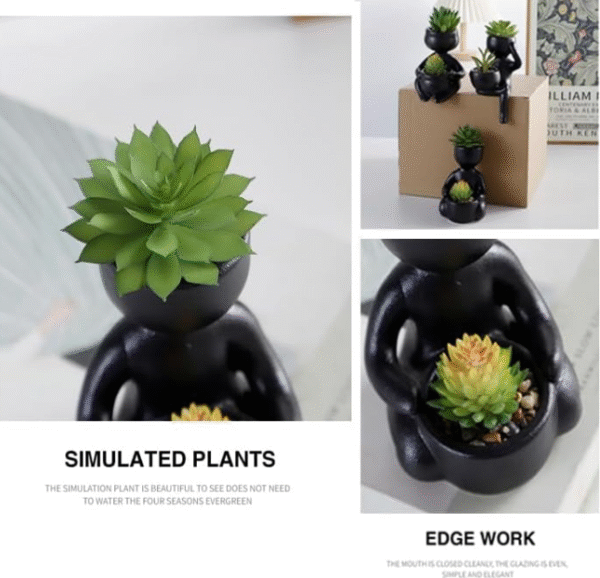 Artificial Succulent Plants in Pots – Mini Fake Plants - Image 4