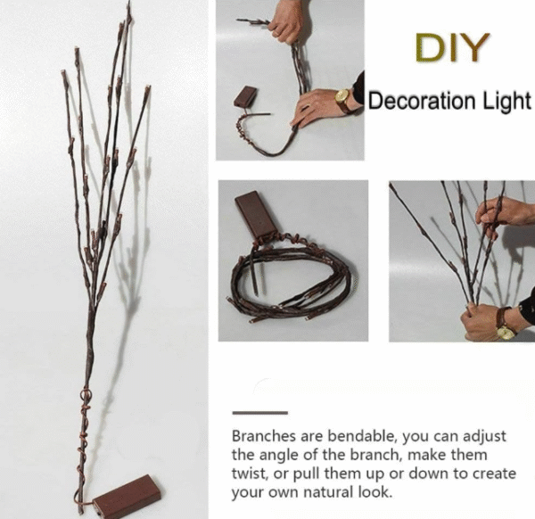 Lighted Branches Tree – Battery Powered Willow Twig Lights - Image 4