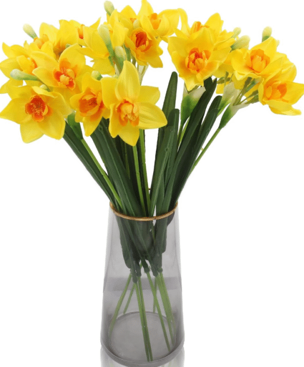 Artificial Daffodils Flowers Bouquet – Silk Fake Daffodil Stems - Image 3