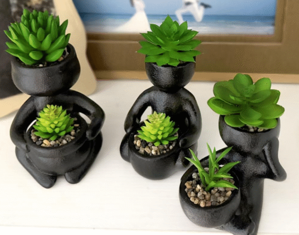 Artificial Succulent Plants in Pots – Mini Fake Plants - Image 2