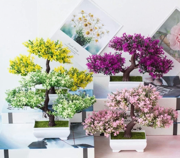 Pink Bonsai Tree Decoration – Artificial Paper Bonsai Plant - Image 4