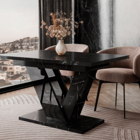 Dining Table with Storage Brown Industrial Modern Design