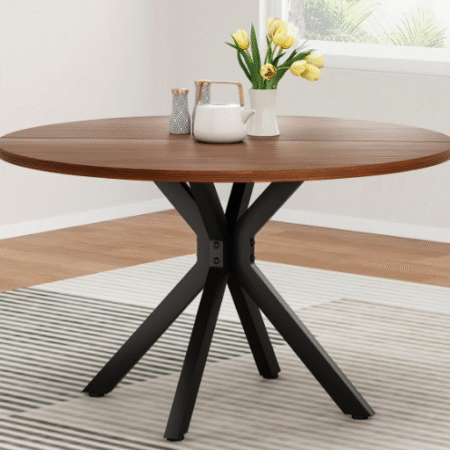 Round Cross Leg Modern Minimalist Design for Compact Dining Spaces