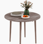 Drop Leaf Dining Table Extendable Pine Wood and Particleboard with Melamine Coating
