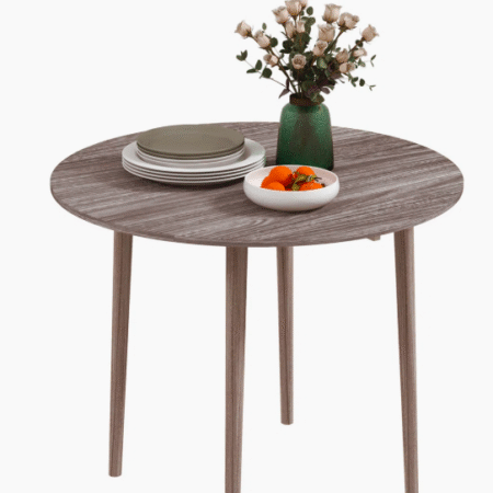 Drop Leaf Dining Table Extendable Pine Wood and Particleboard with Melamine Coating