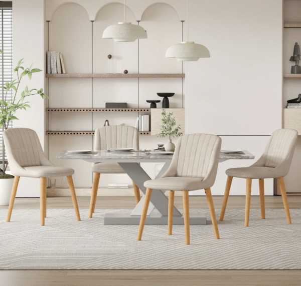 Linen Dining Room Chairs Set of 4 - Stylish and Classic - Image 2