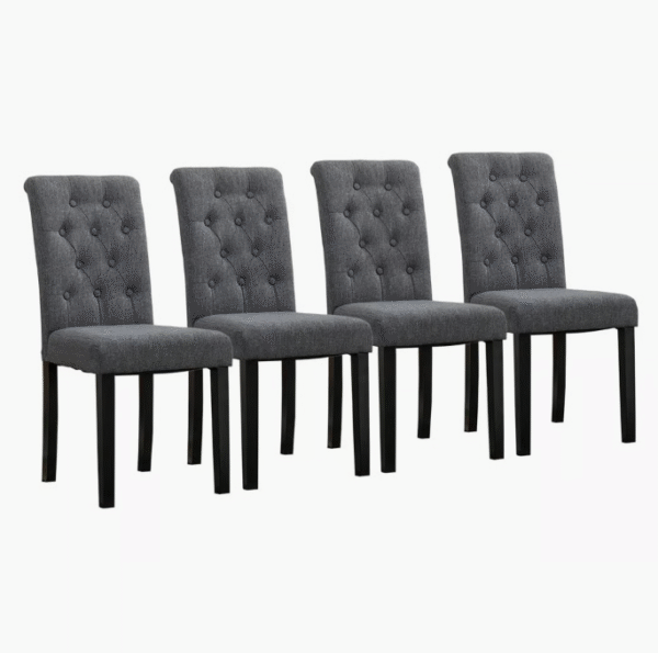 Linen Room Dining Side Chair Set (4-Piece) Brainard Tufted