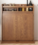 Drop Leaf Wall Mounted Folding Table – Extendable Dining Table with Storage Shelf