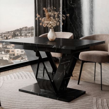 Dining Table with Storage Compartments – Modern Industrial Extendable Design