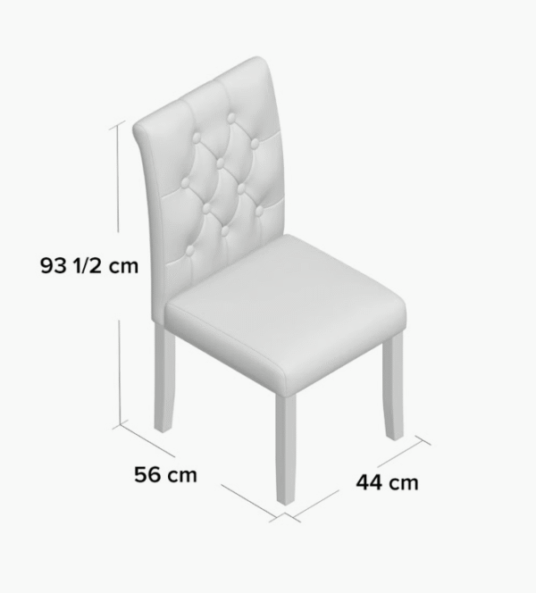 Linen Room Dining Side Chair Set (4-Piece) Brainard Tufted - Image 3