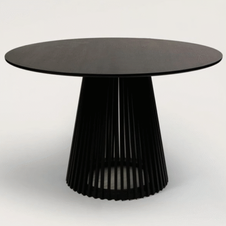 Black Round Dining Table 120cm Serene Japandi Harmony