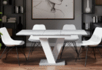 Extendable Dining Table with V-Shaped Base