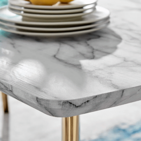 Luxury Gold Marble Dining Table – Modern Rectangular 160cm Tabletop