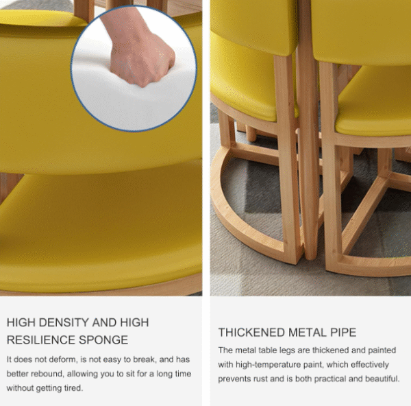 Round Chairs Coffee Table Set for 4 – Space-Saving Round Dining Table