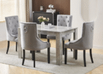 Glossing Dining Table and 4 Chairs Set – 4 Seater Kitchen Table and Chairs