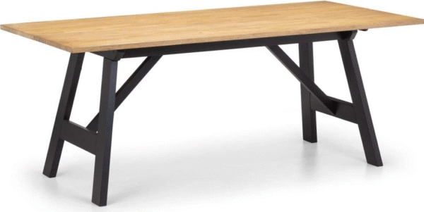 Julian Bowen Hockley Black and Oak Rectangular DiningTable Set