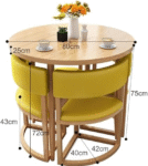 Round Chairs Coffee Table Set for 4 – Space-Saving Round Dining Table