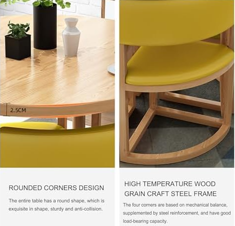 Round Chairs Coffee Table Set for 4 – Space-Saving Round Dining Table